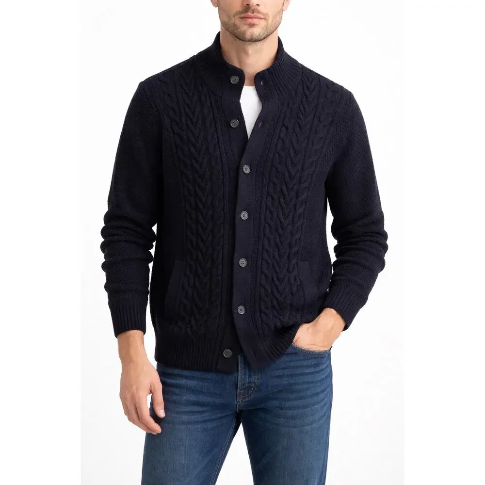Banana Republic Fisherman‎ Knit Cotton Cardigan, Navy size XL